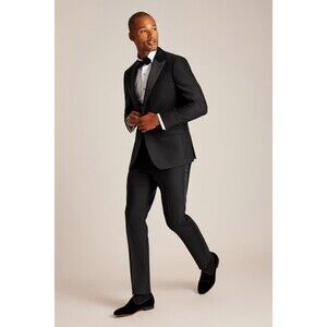 BONOBOS Prominent fit Empire Stretch Italian Wool Tuxedo Jacket 48L Black Wool